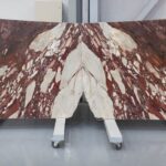 Red marble in slabs