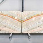 White and orange onyx