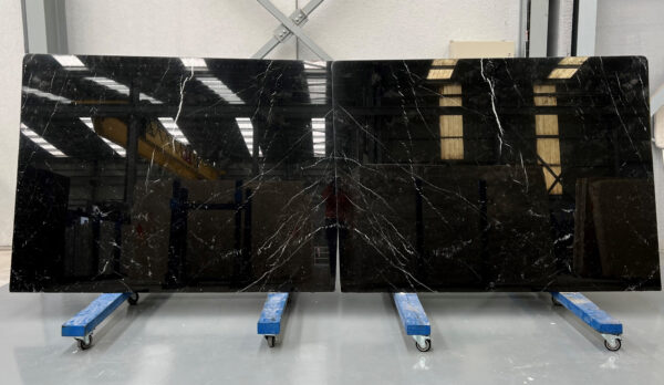 Black marble with white veins
