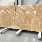brown marble in slabs