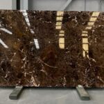 Brown marble in slabs
