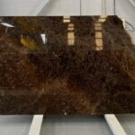 brown marble in slabs