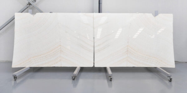 White onyx in slabs