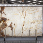 White onyx in slabs
