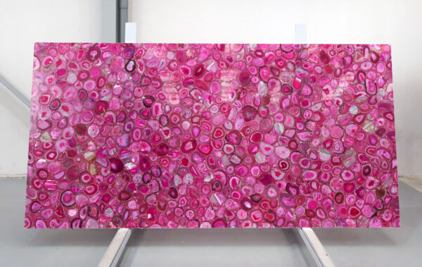Pink agate in slabs