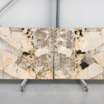 Beige and white quartzite