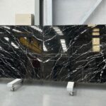 black marble with white details