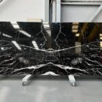 Black marble in slabs