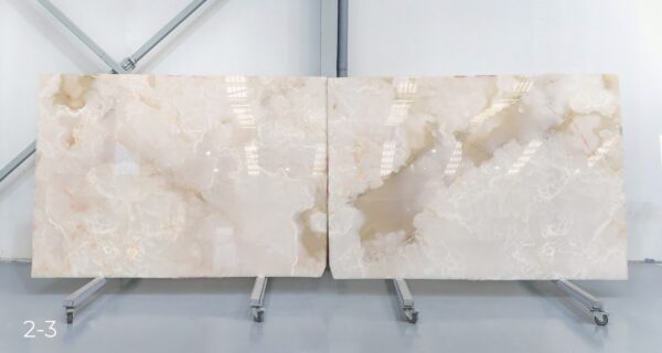 White onyx in slabs