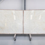 White onyx in slabs