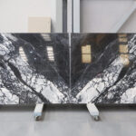 White and black marble