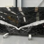 Black marble in slabs
