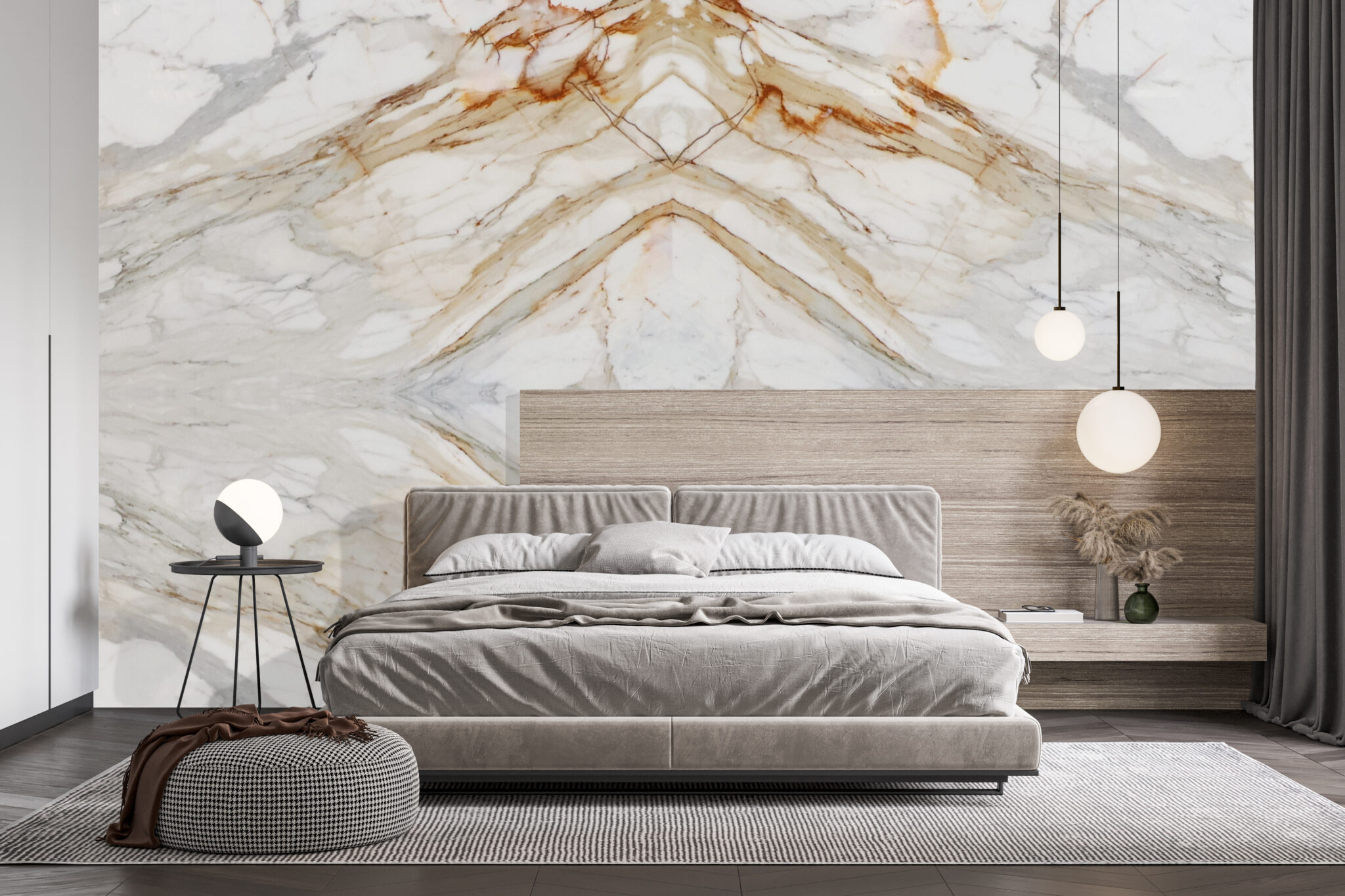 Mármol blanco con vetas doradas