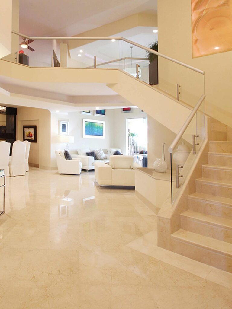 crema marfil and travertine
