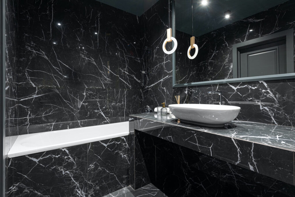 black marble bathroom