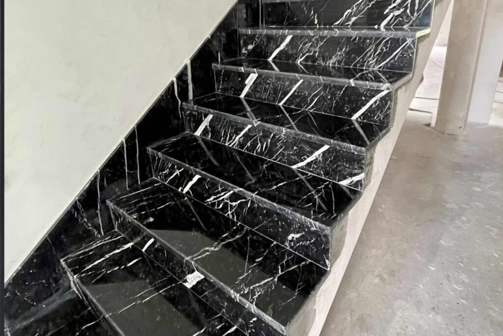 black marble in slabs