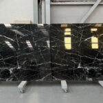 Black marble in slabs