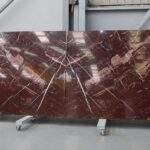 Red quartzite in slabs