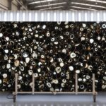 Black agate in slabs