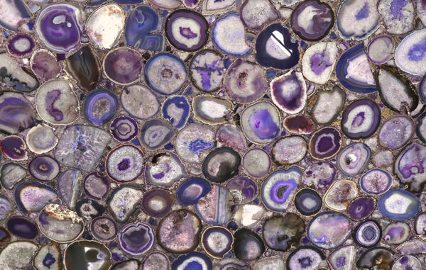 Purple agate in slabs