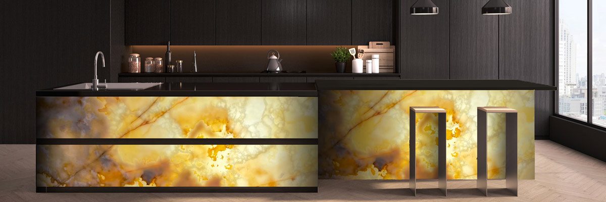 Uso del Onyx para el diseño de interiores en cocinas